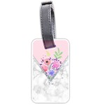 Minimal Pink Floral Marble A Luggage Tag (one side)