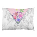Minimal Pink Floral Marble A Pillow Case (Two Sides)
