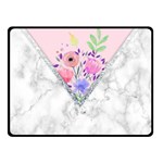 Minimal Pink Floral Marble A Double Sided Fleece Blanket (Small) 