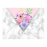 Minimal Pink Floral Marble A Double Sided Flano Blanket (Mini) 