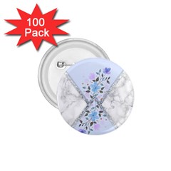 Minimal Silver Blue Marble Bouquet A 1 75  Buttons (100 Pack)  by gloriasanchez