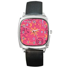 Pattern Mystic Color Square Metal Watch by alllovelyideas