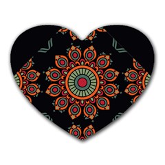 Colored Mandala Dark 2 Heart Mousepads by byali