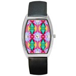 Colorful Abstract Painting E Barrel Style Metal Watch