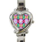 Colorful Abstract Painting E Heart Italian Charm Watch