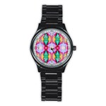 Colorful Abstract Painting E Stainless Steel Round Watch