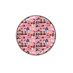 Drawing Collage Pink Hat Clip Ball Marker (4 Pack) by snowwhitegirl