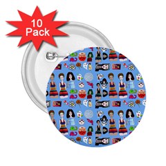 Drawing Collage Blue 2 25  Buttons (10 Pack)  by snowwhitegirl