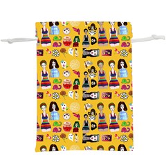 Drawing Collage Yellow  Lightweight Drawstring Pouch (xl)