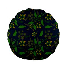 Folk Floral Art Pattern  Flowers Abstract Surface Design  Seamless Pattern Standard 15  Premium Flano Round Cushions by Eskimos