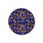 Folk floral art pattern. Flowers abstract surface design. Seamless pattern Rubber Round Coaster (4 pack) 