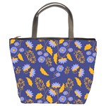 Folk floral art pattern. Flowers abstract surface design. Seamless pattern Bucket Bag
