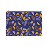 Folk floral art pattern. Flowers abstract surface design. Seamless pattern Cosmetic Bag (Large)