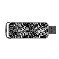 Black And White Modern Abstract Design Portable Usb Flash (one Side) by dflcprintsclothing