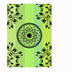 Green Grid Cute Flower Mandala Large Garden Flag (two Sides) by Magicworlddreamarts1