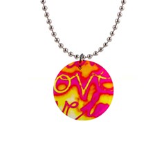 Pop Art Love Graffiti 1  Button Necklace by essentialimage365