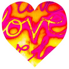 Pop Art Love Graffiti Wooden Puzzle Heart