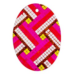 Pop Art Mosaic Oval Ornament (two Sides) by essentialimage365