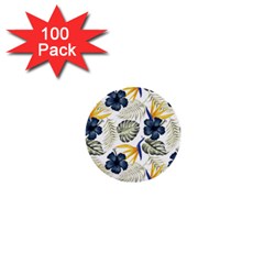 Tropical Blue Love 1  Mini Buttons (100 Pack)  by designsbymallika
