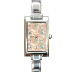 Off White Minimal Art Rectangle Italian Charm Watch by designsbymallika