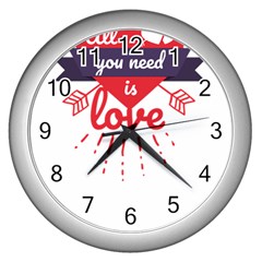 All You Need Is Love Wall Clock (silver)