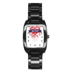 All You Need Is Love Stainless Steel Barrel Watch