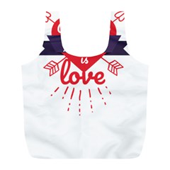 All You Need Is Love Full Print Recycle Bag (l) by DinzDas