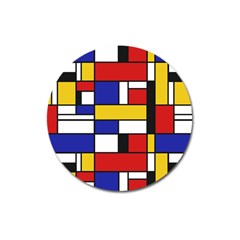 Stripes And Colors Textile Pattern Retro Magnet 3  (round)