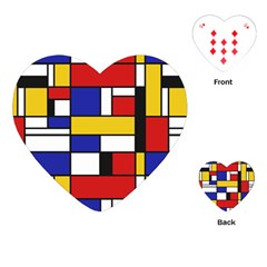 Stripes And Colors Textile Pattern Retro Playing Cards Single Design (heart) by DinzDas