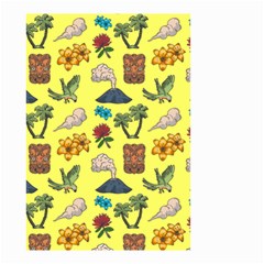Tropical Island Tiki Parrots, Mask And Palm Trees Small Garden Flag (two Sides) by DinzDas
