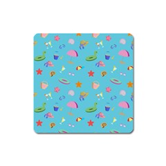Summer  Beach  The Sun Square Magnet by SychEva