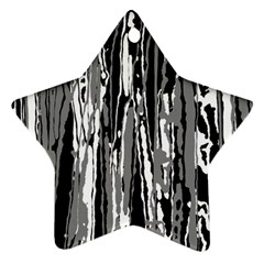 Black And White Abstract Linear Print Ornament (star) by dflcprintsclothing