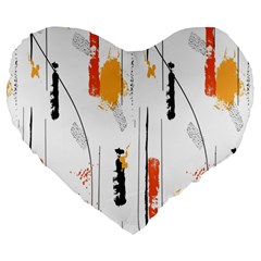 Minimal Love Large 19  Premium Flano Heart Shape Cushions by designsbymallika