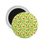 Vector Fruits pattern, pastel colors, yellow background 2.25  Magnets
