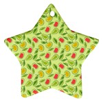Vector Fruits pattern, pastel colors, yellow background Ornament (Star)