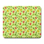 Vector Fruits pattern, pastel colors, yellow background Large Mousepads