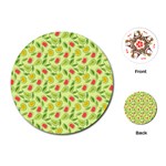 Vector Fruits pattern, pastel colors, yellow background Playing Cards Single Design (Round)