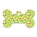Vector Fruits pattern, pastel colors, yellow background Dog Tag Bone (Two Sides)