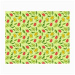 Vector Fruits pattern, pastel colors, yellow background Small Glasses Cloth (2 Sides)