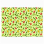 Vector Fruits pattern, pastel colors, yellow background Large Glasses Cloth