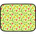 Vector Fruits pattern, pastel colors, yellow background Fleece Blanket (Mini)