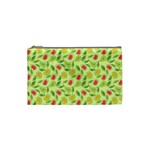 Vector Fruits pattern, pastel colors, yellow background Cosmetic Bag (Small)