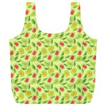 Vector Fruits pattern, pastel colors, yellow background Full Print Recycle Bag (XL)