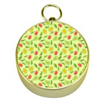 Vector Fruits pattern, pastel colors, yellow background Gold Compasses