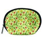 Vector Fruits pattern, pastel colors, yellow background Accessory Pouch (Medium)