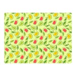 Vector Fruits pattern, pastel colors, yellow background Double Sided Flano Blanket (Mini) 