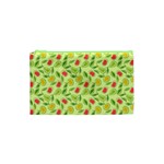Vector Fruits pattern, pastel colors, yellow background Cosmetic Bag (XS)