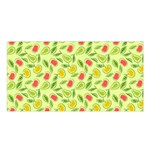Vector Fruits pattern, pastel colors, yellow background Satin Shawl