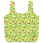 Vector Fruits pattern, pastel colors, yellow background Full Print Recycle Bag (XXL)