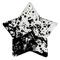 Black And White Abstract Liquid Design Star Ornament (two Sides) by dflcprintsclothing